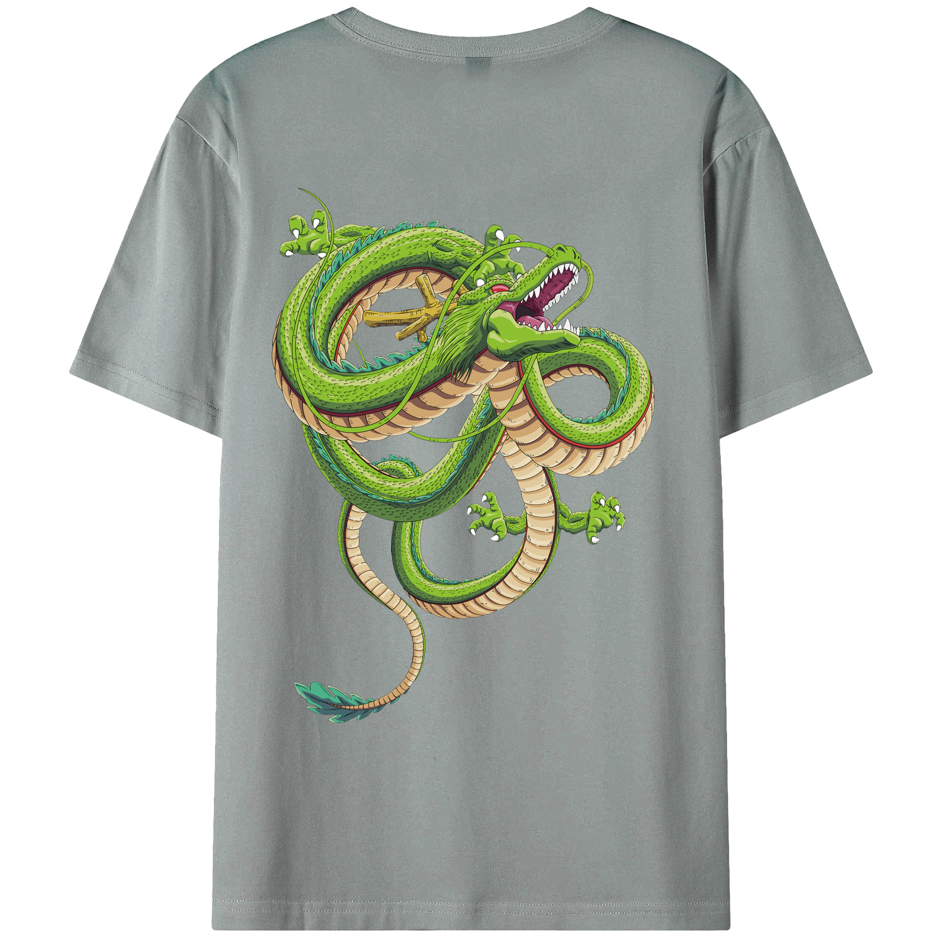 （画像用） ドラゴンボール 神龍 シェンロン DRAGON BALL Shenron 綿100％ メンズ半袖Tシャツ（バックプリント） 通気性